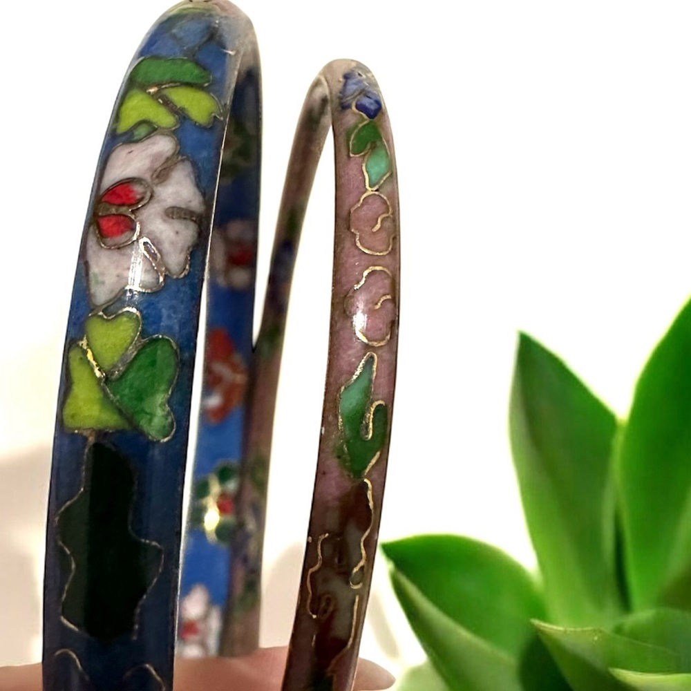 Colorful Floral Enamel cloisonné  Bangles